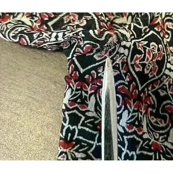 Abercrombie & Fitch Womens SM Boho Midi Shift Dress Multi Color Lace Long Sleeve - Picture 2 of 16